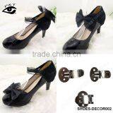 Black Clip-On Flower Bowknot and Lace Charm for Shoe Decoration Ornament With Metal Clip Shoe Accessories thumbnail-1