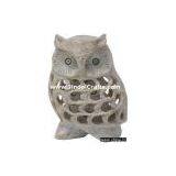 Baby Owl-Hand Carved Soft Stone Birds Figures Arts thumbnail-1