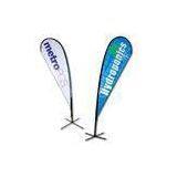 Mini Advertisement Flying Banner Display , Teadrop Feather Flag Stand