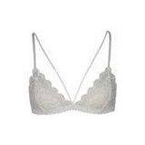 Soft White Bralette Wireless Bra In Stretch Lace Fabric Brassiere