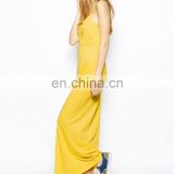 CHEFON Only Jersey yellow maxi dress