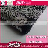 Winfar Textile Hot Sell 94% Polyester 6% Spandex Women Dress Python Silver Foil Scuba Print Knit Fabric thumbnail-1