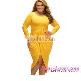 New Cheap Clothing Fashion Slit Long Sleeve Plus Size Sexy Dress thumbnail-1