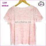 Women Color Spray Printing T-shirts New Neckline Design Cotton t Shirt thumbnail-2