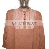 Full Sleeve Short Khadi Yoga Kurta, Size : Chest 46 x Height 30 Inches (medium). thumbnail-3