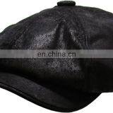 Genuine Leather Mens Ivy Hat Golf Driving Ascot Flat Cabbie Newsboy thumbnail-3