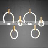 Nordic Indoor Lighting Modern Acrylic Round Ring LED Metal Light Pendant Lamp thumbnail-3
