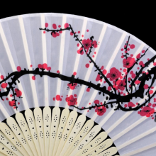 Chinese Feng Shui Painting Plum Blossom Silk Fan Chinese Classical Folding Fan Wedding Folding Fan Single Cloth Fan Japanese Fan Gift Wholesale thumbnail-4