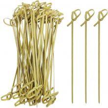Eco Friendly Skewer Bamboo 6 Inch With Knotted Ends Bamboo Appetizers Picks thumbnail-1