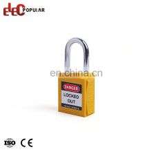 Various Sizes Stainless Steel Shackle Plastic Safety Padlock With Key