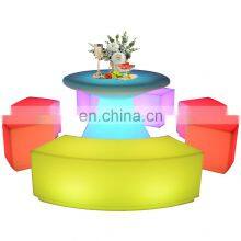 Rotational Moulding PE Plastic Furniture Waterproof Glowing Illuminated Outdoor Beach Led Furniture Table and Chair Set
