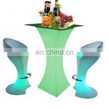 Modern Plastic Led Lighted up Furniture Led Table Chair Set / Led Bar Table and Chairs