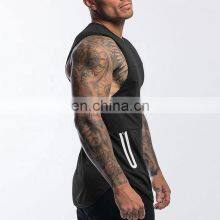 Polyester Oversized Mens Tank Tops Zip Pockets Workout Oem Bodybuilding Gym Shirts thumbnail-4