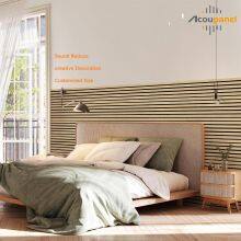 Acoustic Wooden Veneer Surface Slat Decor Wall Panels for Modern Living Room Bedroom Apartment Wall Decoration thumbnail-4