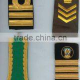 Hand Machine Embroidred Uniform Rank Shoulder Badges