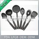 Black High Quality Nylon Kitchen Utensil Set / Nylon Kitchen Tools With Nylon Handle