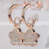Wholesale Fashion Lady's Jewelry 925 Sterling Silver Earring Gold Plated Wax Micro Pave Setting Earring thumbnail-2