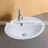 White Finished Oval Shaped Ceramic Sanitary Ware Basin thumbnail-1