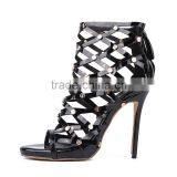 Sexy Hollow Out Ladies High Heels Shoes Wholesale Fashion Spikes High Heel Sandals for Women thumbnail-4