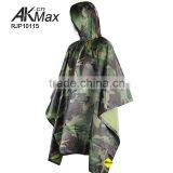 Breathable Nylon Woodland Camouflage Police Rain Poncho thumbnail-2