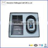 Promotion Men's Leather Wallet Belt Gift Set