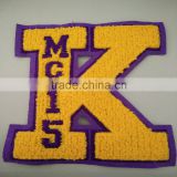 letter K custom embroidery chenille patches,letter or number custom embroidery chenille patches