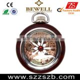 hight quality automatic stainless steel&wood pocket watch wooden watch