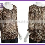 women's leopard print chiffon tunic