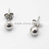 High Polish Round Ball Screw Back Earring Stainless Steel Stud Earrings Screw thumbnail-4