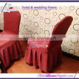 Luxury Burgundy Chair Cover With Skirt Pleats, Luxury Pleated Chair Covers on Skirt Part for Banquet Chairs thumbnail-2