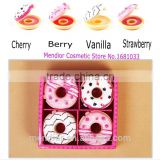 Mendior wholesale Doughnut gift lip balm set fruit lip balm organic 4pcs/set/box support OEM