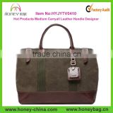 Hot Products 2014 Medium Carryall Leather Handle Designer Canvas Duffle Bag