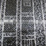 ethnical spangle sequin embroidery mesh fabric for dress