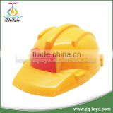 High quality shatterproof yellow color children plastic toy helmet