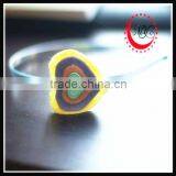 Korean Heart Button Felt on Blue Metal Hair Band Girls Accessory thumbnail-1