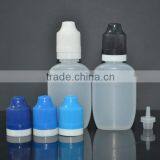 Hot sale new design 10ml 15ml 30ml flat pe bottle with child&tamper proof cap