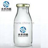 300ml Glass Milk Bottle With Metal Lid Beverage Juice Glass Bottle