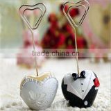 Heart Shape Bride and Groom Place Card holder