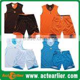 100% polyester custom double mesh wholesale reversible basketball jerseys / uniform