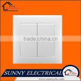 European Style White Plastic 2 Gang 2 Way Switch