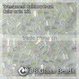 High Quality Fashion JS Glass Seed Beads - 161# Rainbow Transparent 2-CUT Beads For Garment & Jewelry thumbnail-1