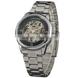 wholesale mens military automatic watches silver stainless steel strap watch