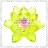 Chinese Yellow Crystal Lotus Figurine For Wedding Table Centerpiece thumbnail-1