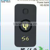 Capacity 6000mAh Li-ion Polymer Battery DC 5V 2A Power Bank qi Wireless Charger
