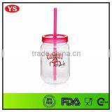 25 oz Single Wall Plastic Acrylic Jars With Straw and Lid thumbnail-2