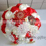Gorgeous Red Wedding Bouquet Crystal Bouquet Jewelry thumbnail-1