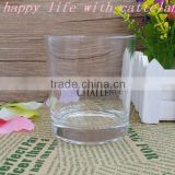 Transparent drinking glass cup with printing