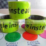 2015 Promotion High Quality Bicycle Safety Custom Reflective Slap Bracelet thumbnail-2