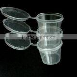 1 oz Hinged Clear Round Plastic Sauce Cups With Lids 25ml thumbnail-2