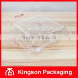 4 Compartment Clear Hinged Plastic Container for Tart